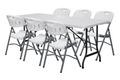 Sammenleggbart bord 180 x 75 cm i metall og plast